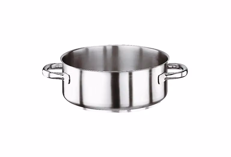 Casseruola Bassa Serie 1000 in acciaio inox con due maniglie per induzione, diam.40cm