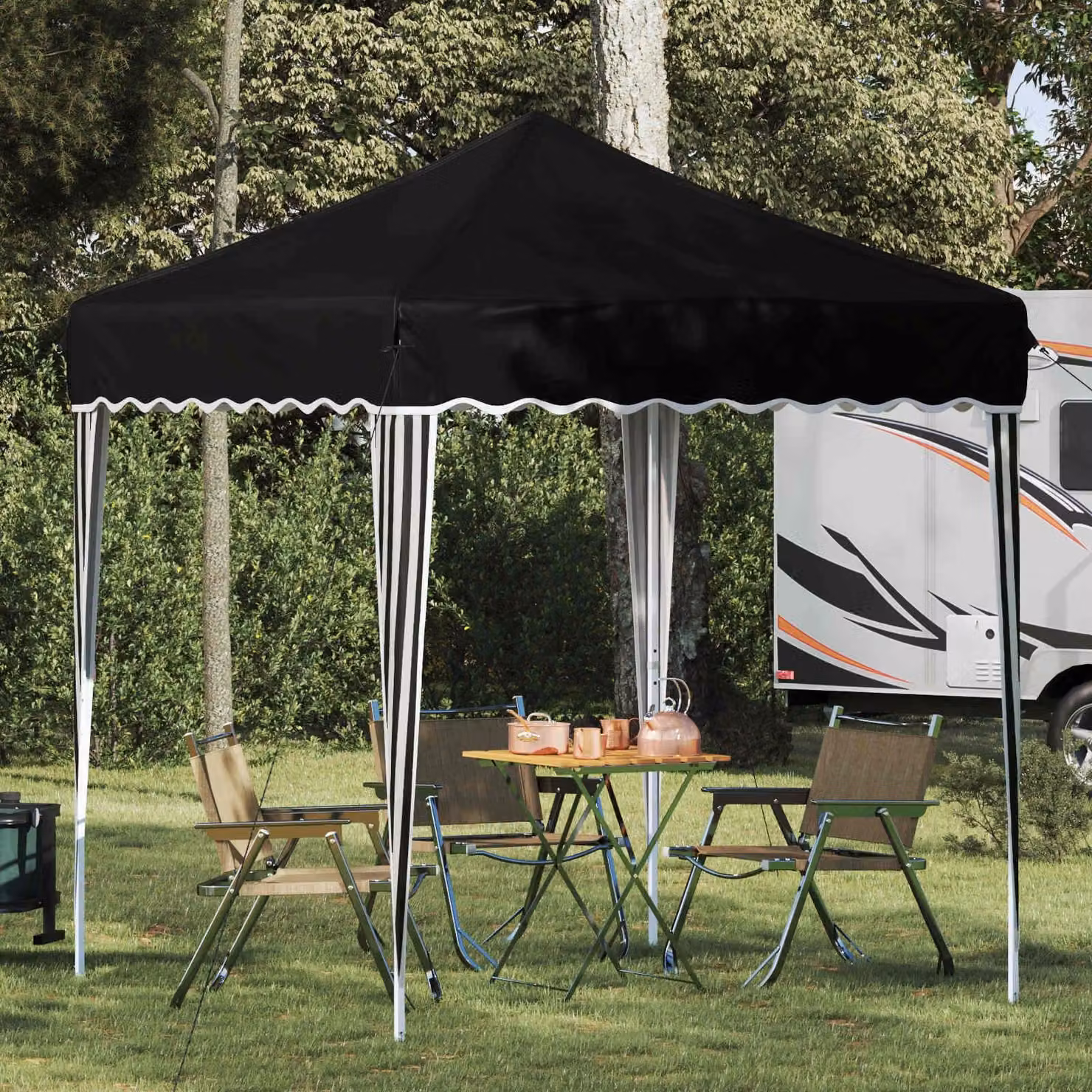 Maison Exclusive - Tenda pop-up per feste, 195 x 195 x 245 cm, colore nero, tessuto Oxford