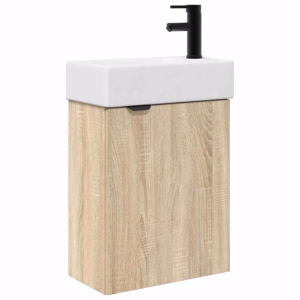 Mobile bagno moderno sospeso vidaXL in legno L: 45,5 cm, P: 22,5 cm, H: 84 cm – 2