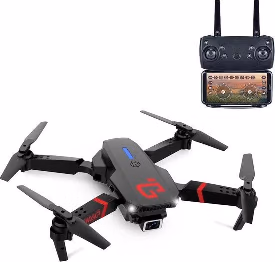 Drone Elite MKX 400318 con Action Camera e 2 Batterie Ricaricabili, Colore Nero