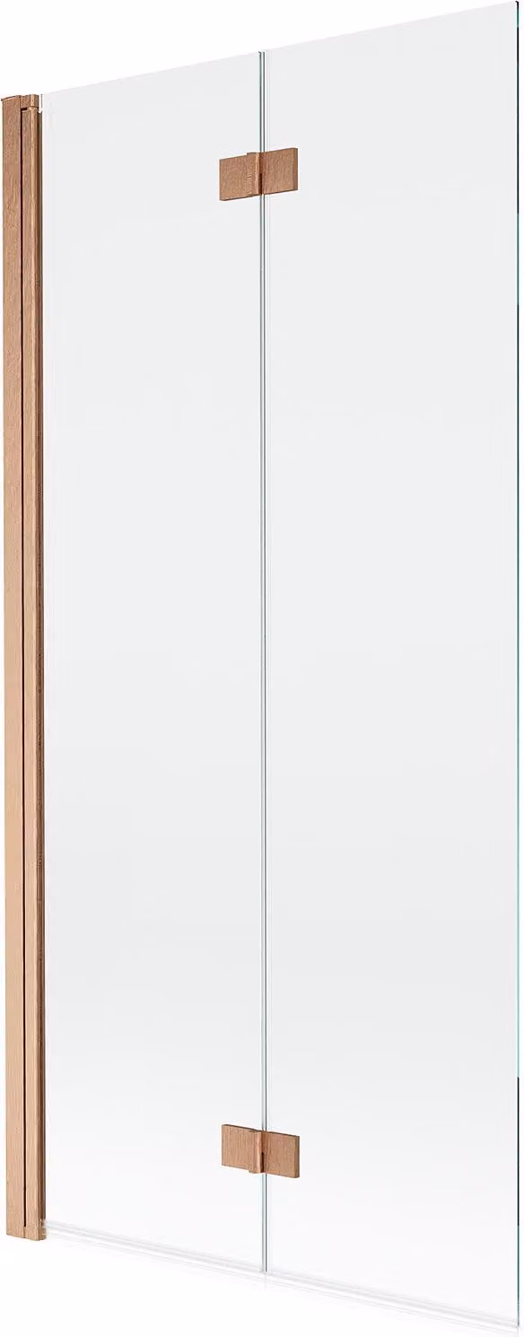 Mexen Mist paravento per vasca da bagno 2 ante sinistre 90 x 150 cm, trasparente, rame spazzolato - 8A9-090-002-65-00-L