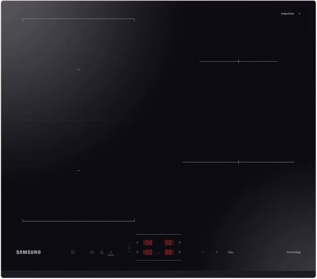 Samsung NZ64B5045GK Piano cottura a induzione da incasso in vetroceramica nero con Wi-Fi e funzione Bridge, L: 59 cm, P: 52 cm