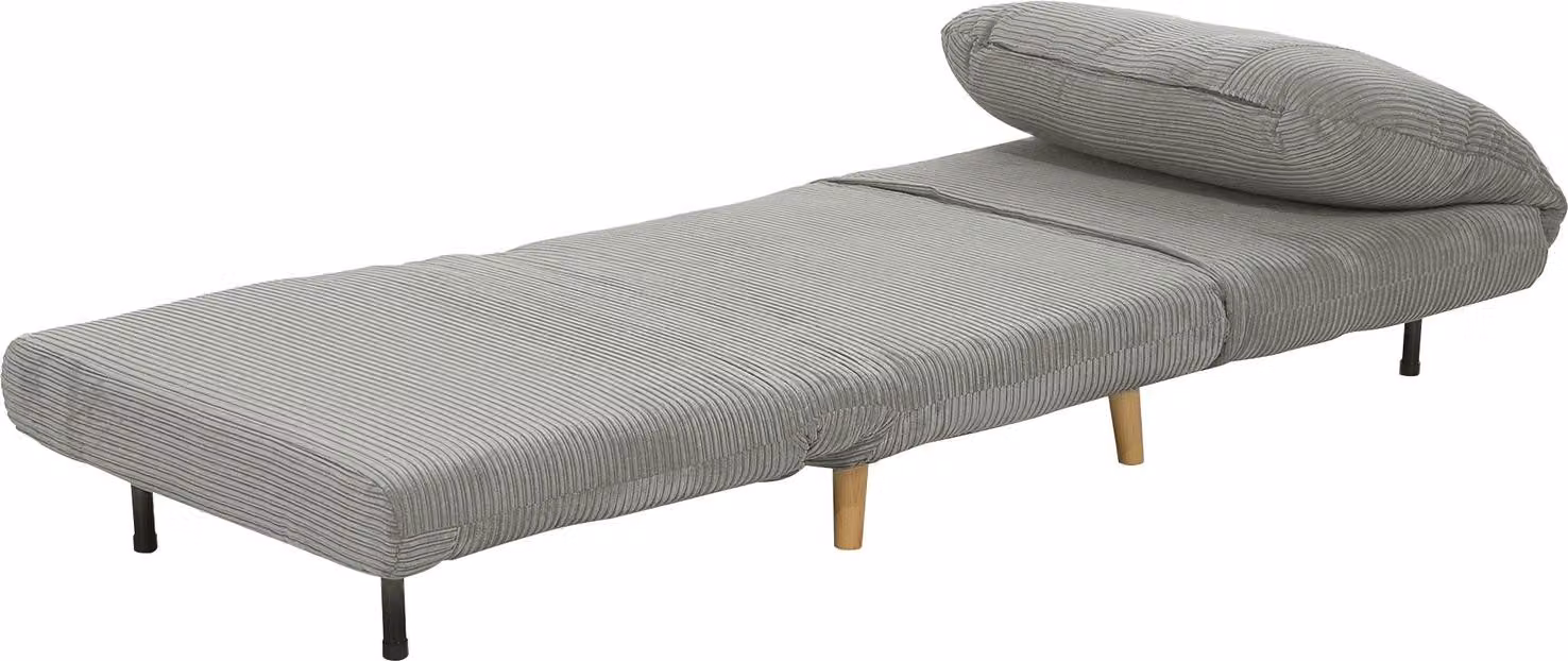 divano letto 2 in 1 Divano letto Materasso pieghevole regolabile Letto per ospiti in velluto a coste, per camera da letto, soggiorno Grigio 82 x 89 x 83 cm Aosom