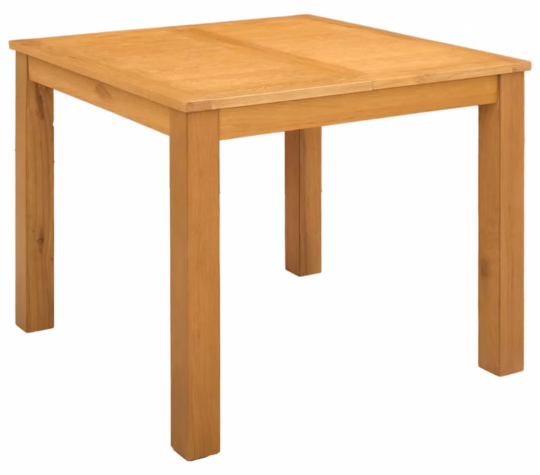Tavolo da pranzo 90 x 90 x 75 cm, legno di rovere massello, finitura naturale
