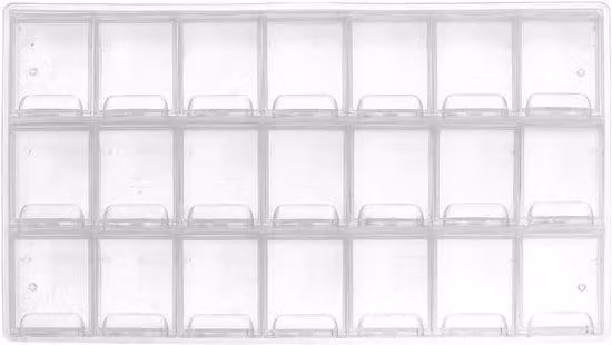 Scatola per lo smistamento e lo stoccaggio con 21 piccoli scomparti e pratici chiusure a scatto - Dimensioni: 24 cm x 12 cm x 2 cm - Versatile nell'uso