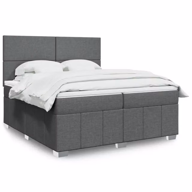 Letto Ibrido Moderno vidaXL con Materasso Grigio e Bianco, Illuminazione Sotto il Letto e Porta USB, L/P: 200 x 200 cm