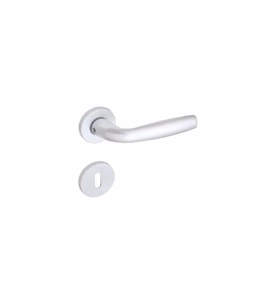 Maniglia Milena Alluminio Con Rosetta Patent Argento