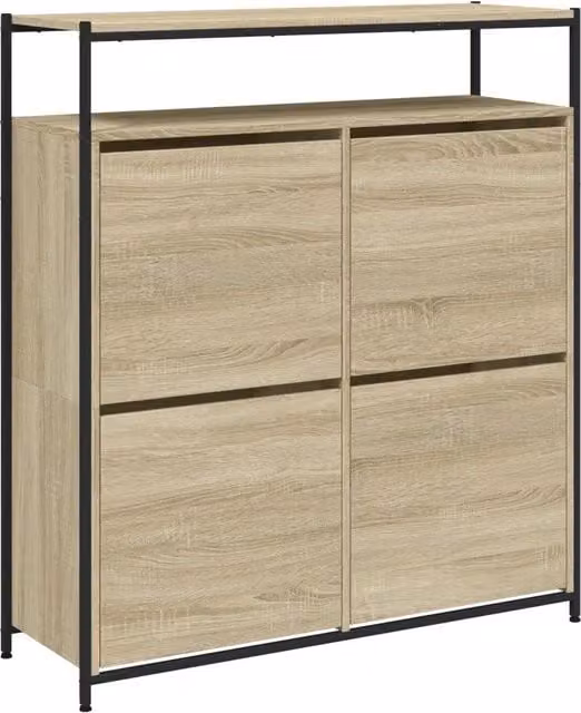 Scarpiera | Mobile per scarpe 4 Cassetti Ribaltabili Rovere Sonoma 100x34x112 cm