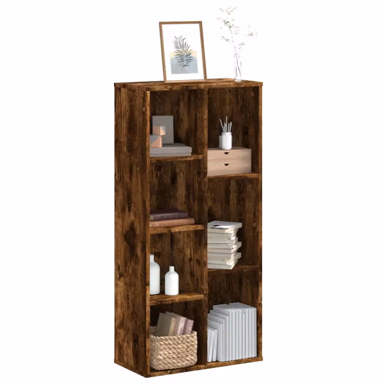 Libreria moderna vidaXL in legno marrone con pannello posteriore, L 50 cm x P 25 cm x H 105 cm