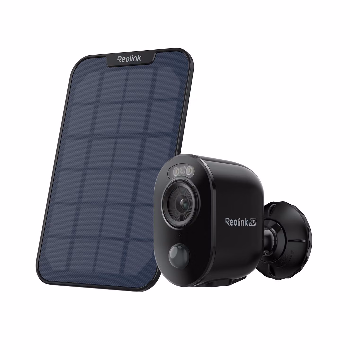 Reolink Argus 3 Ultra+Pannello solare, telecamera di sicurezza per esterni 4K 8MP, WiFi 5/2,4 GHz, visione notturna a colori, rilevamento intelligente, audio bidirezionale, nero