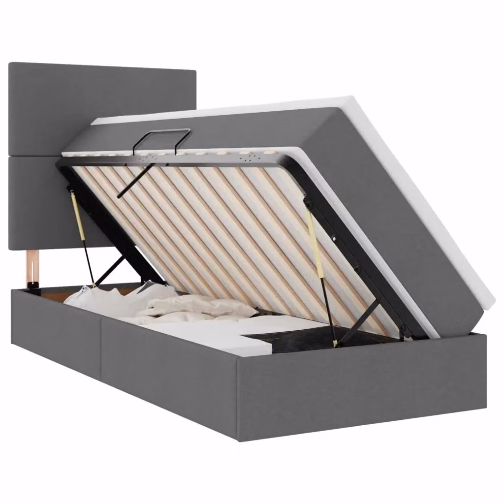 Letto con contenitore e materasso vidaXL Grigio scuro L/P/H: 90 x 190 x 128 cm – 2