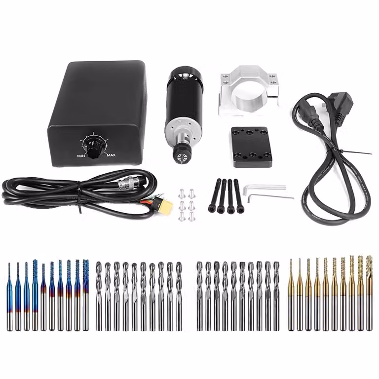 Kit motore mandrino CNC, potenza 500W, pinza ER11, controllo della velocità regolabile, set di utensili di fresatura, EU