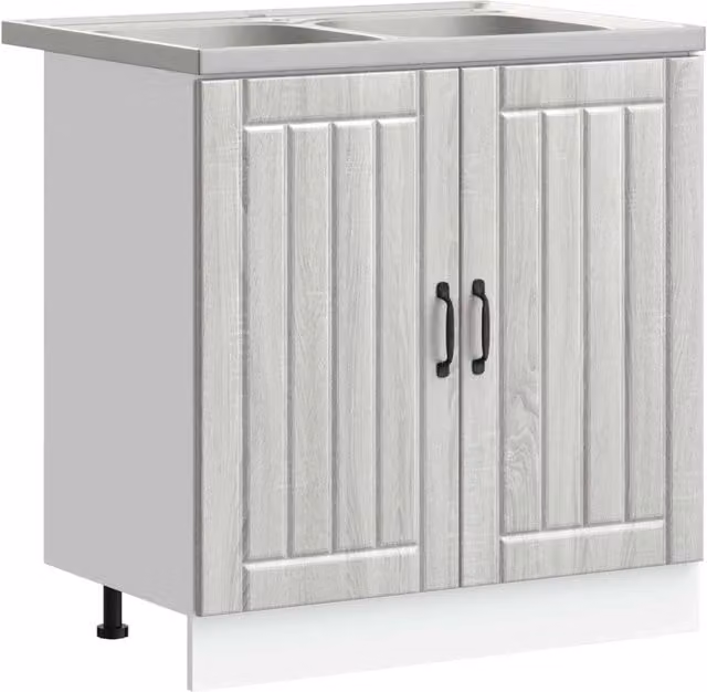 Mobiletto per Lavabo | Armadio Lavabo con porta Lucca 2 pz Grigio Sonoma