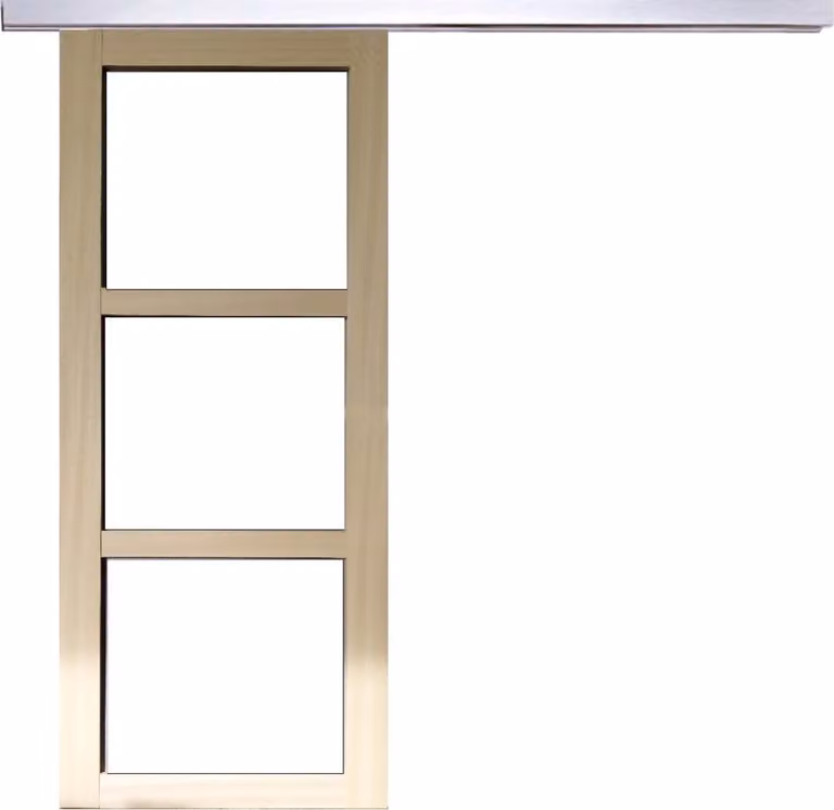 Porta scorrevole in legno Ayous con vetro trasparente H204 x L183 cm, binario in alluminio Gd Menuserie