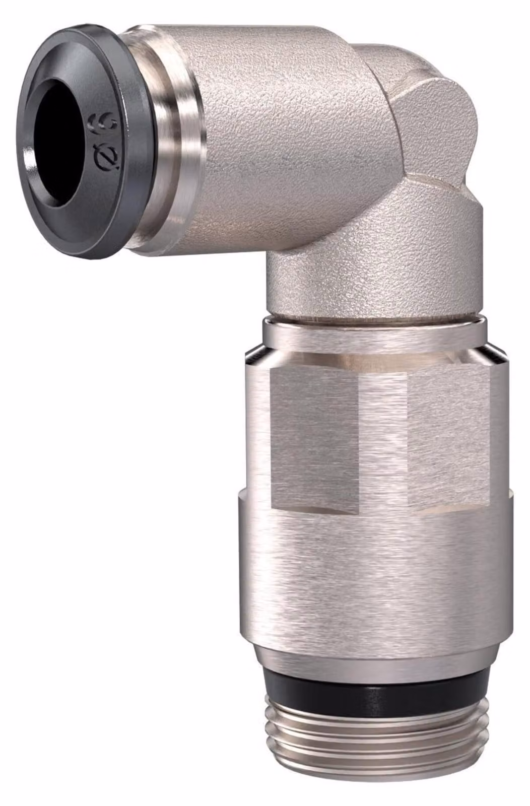 Raccordo a gomito universale filetto maschio corto 1/4 ″ SW 15 mm girevole, conico lungo 8 mm