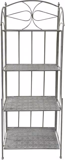 Set di 2 Scaffali Desdemona Casa Collection in Metallo Bianco Anticato con 4 Ripiani L: 28 cm, P: 58 cm, H: 160 cm