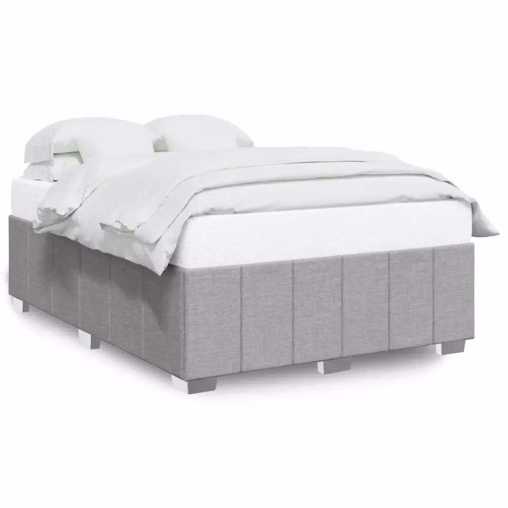 vidaXL Giroletto senza Materasso Grigio Chiaro L 140 cm x P 200 cm in Tessuto e Legno – 2