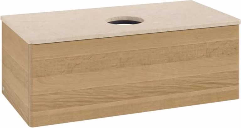 Mobiletto V&B senza struttura frontale, con illuminazione Antao 100x36x50cm, WBP colore botti., rovere miele