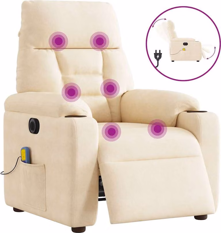 Sedia da massaggio elettrica Tessuto in microfibra beige