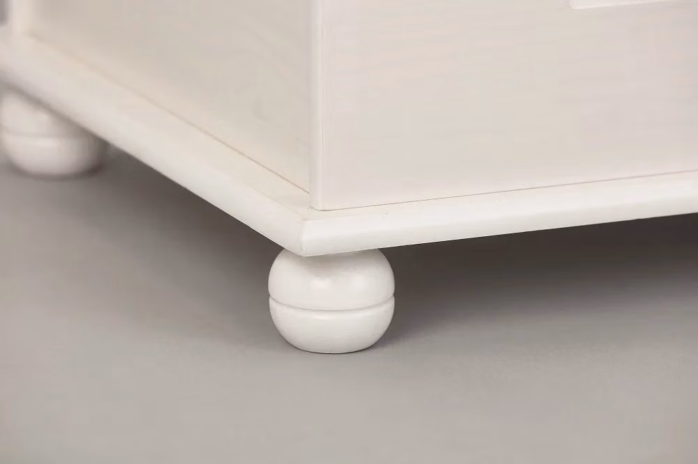 Panca Contenitore Emel Inter Link in Legno di Pino Massello Laccato Bianco L: 89 cm, P: 47 cm, H: 53 cm – 2