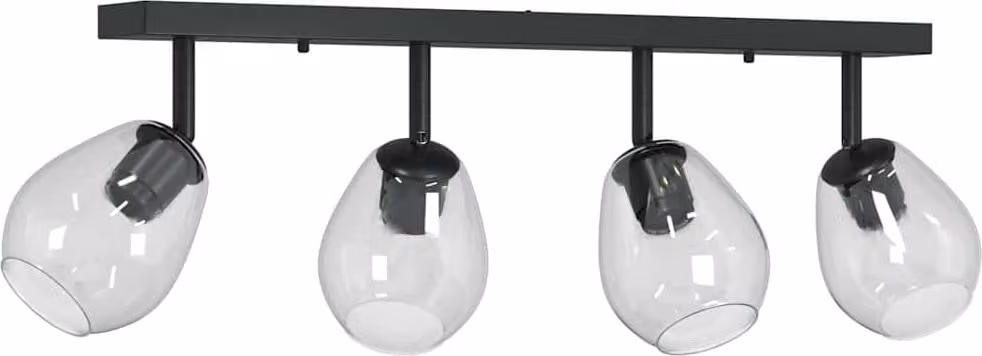 Faretto da soffitto Nero 73,5 x 13 x 26 cm Vetro e Metallo
