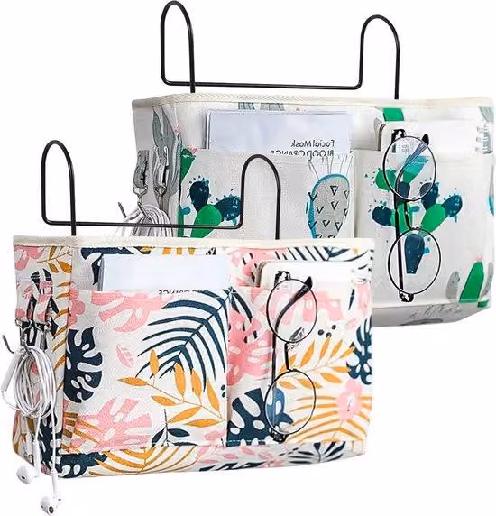 Borsa portaoggetti da letto - Organizzatore da letto con gancio - 2 pezzi