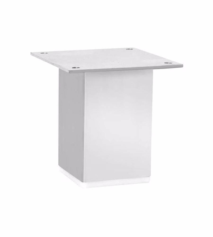 Piede Quadro Fisso Attacco con Piastra, L. 50 - H. 100 mm. Grigio