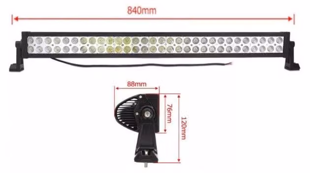 Barra LED Epistar 4D ad alta potenza da 84 cm e 180 W, faro a LED, 12 V / 24 V, 10800 lumen