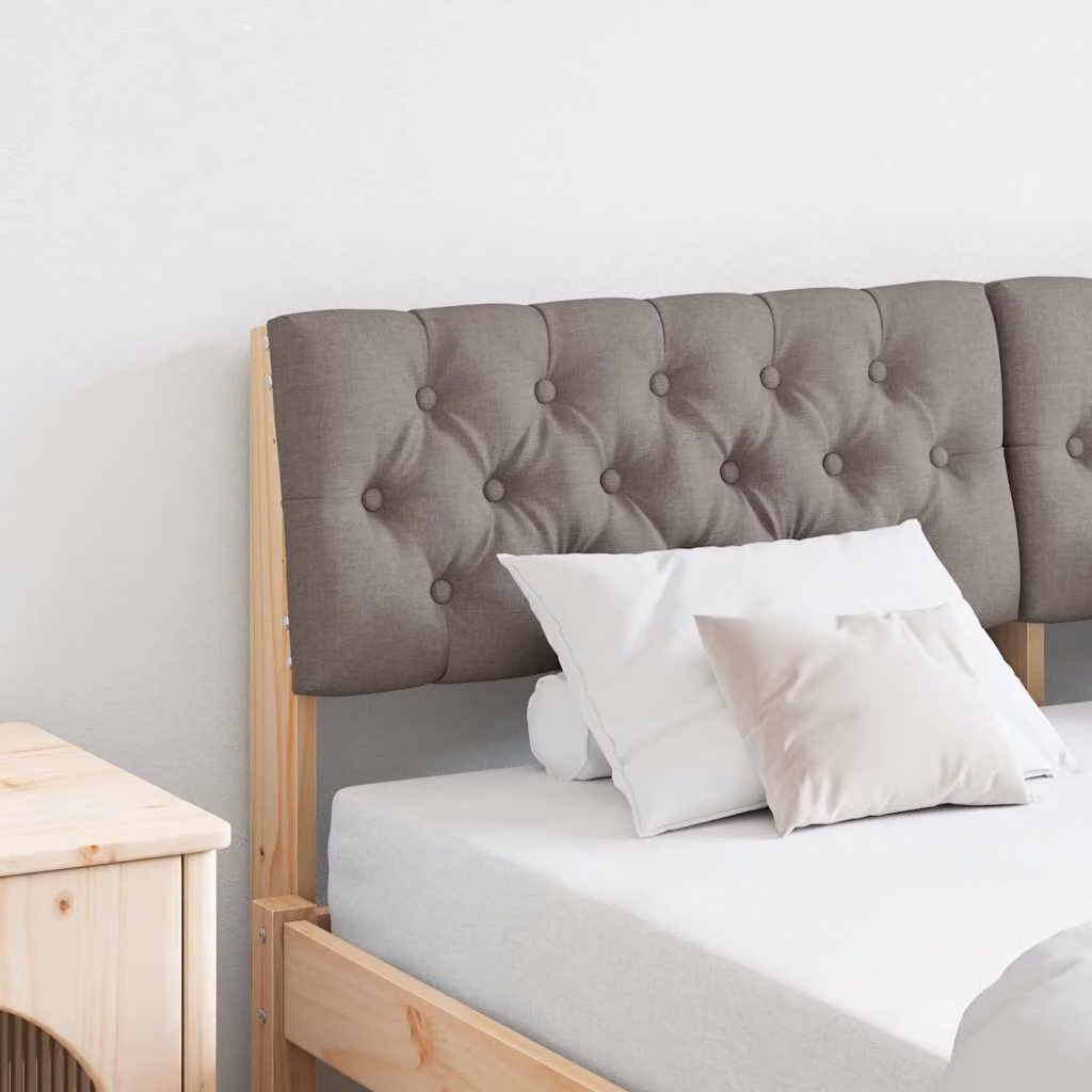 Testiera imbottita vidaXL Talpa in pino massello, disponibile in beige o grigio, larghezza: 150 cm