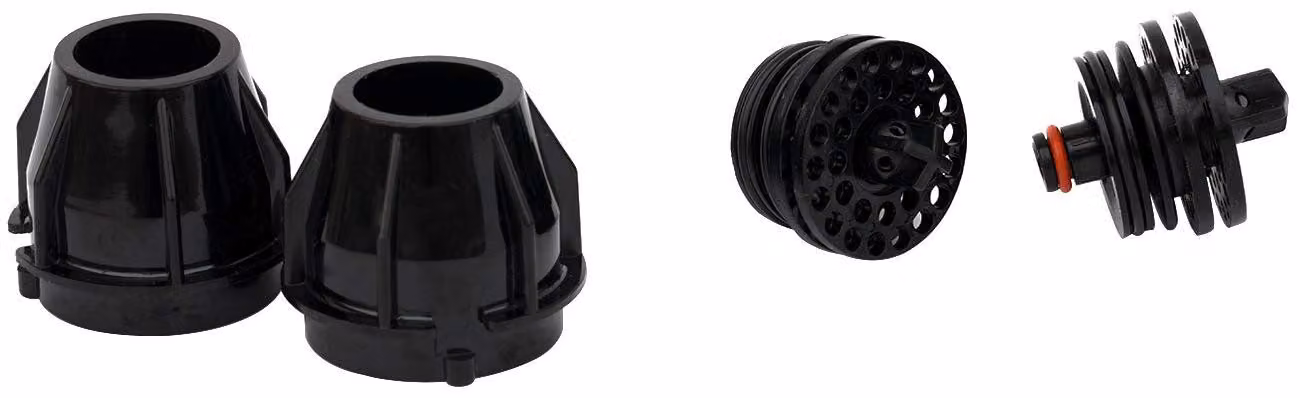Set di montaggio per ugelli e diffusori UF1, 2 pezzi, per valvole a soda, colore nero
