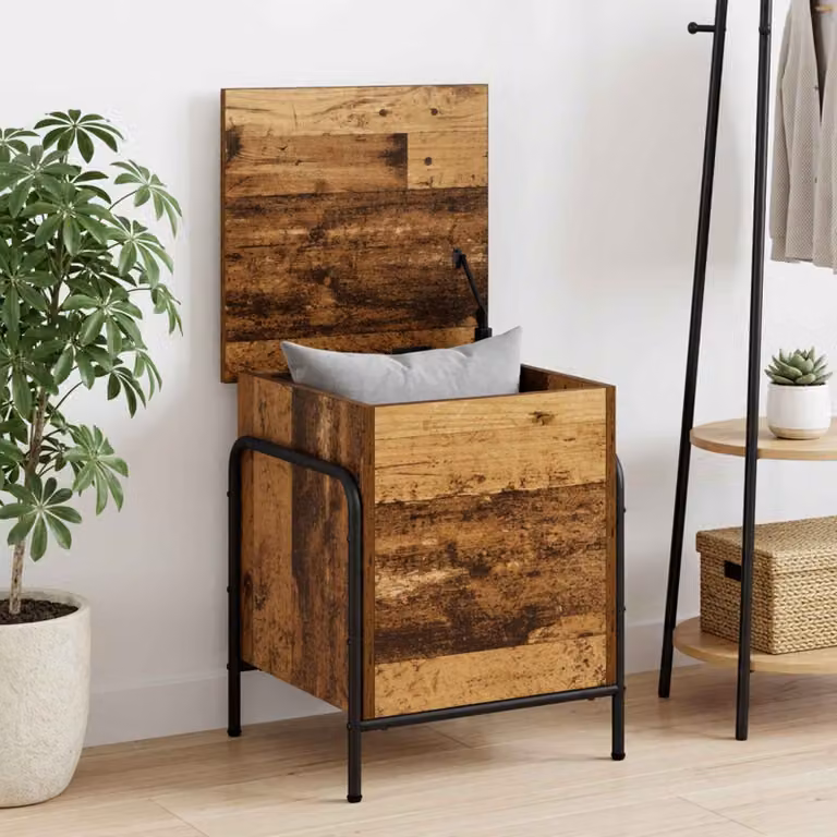 Scatola di stoccaggio vidaXL in legno antico marrone L: 80 cm, P: 40 cm, H: 49,5 cm