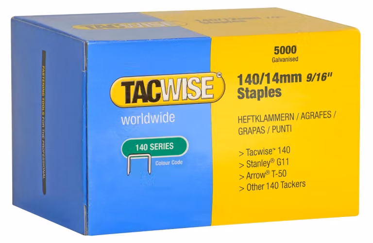Tacwise 0344, graffette zincate, tipo 140/14 mm, confezione da 5000 pezzi
