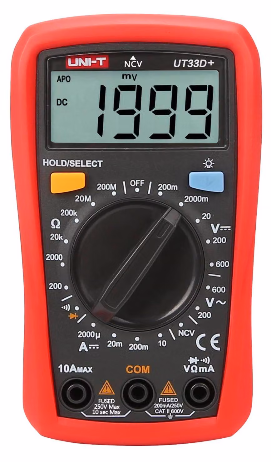 Multimetro digitale UT33D+ per uso portatile, amperometro elettronico, voltmetro