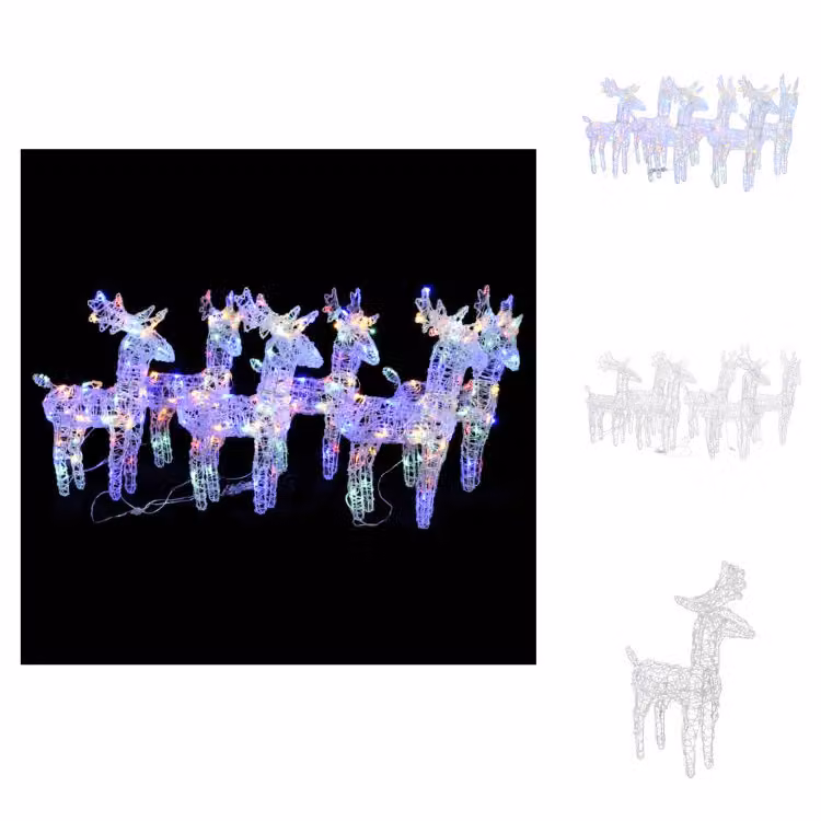 vidaXL LED Renna 6 pz. Acrilico multicolore a 240 LED - Luci di Natale