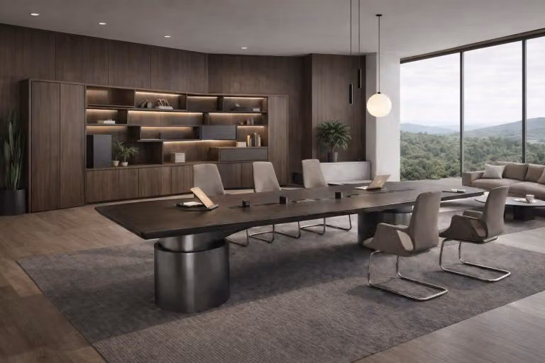 Tavolo da riunione funzionale in legno e metallo dal gusto moderno Di alta qualità