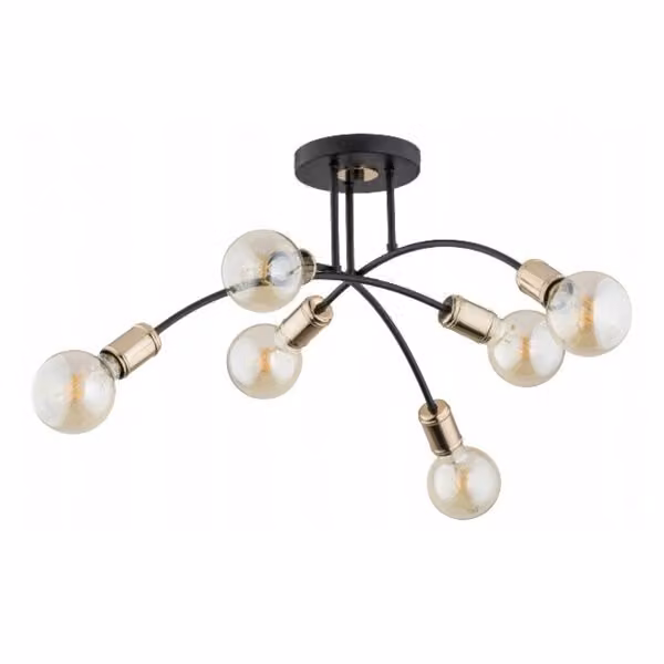 Lampada da soffitto moderna nera a 6 punti LANTI 6xE27 15W ALF60817 Alfa