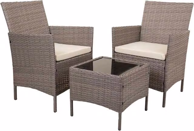 Set tavolo grigio e 2 poltrone