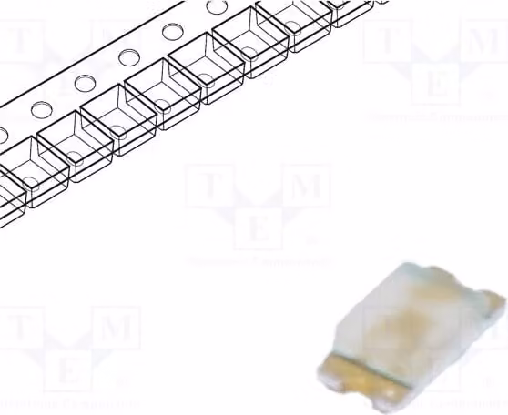 1 LED blu, 145°, 0603 SMD, dimensioni 1,6x0,8x0,35mm, 18÷55 mcd, 3,4÷3,9V, 20mA, codice prodotto R-C130, diodo LED