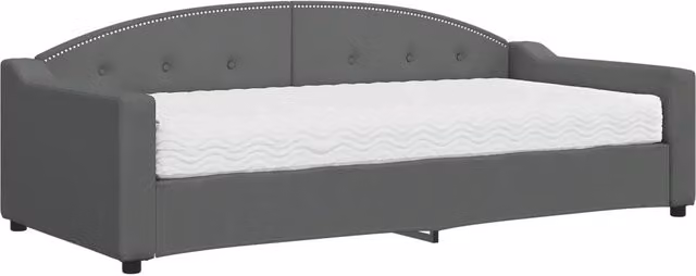 Divano letto | Sof¨¤ letto | Letto singolo con Materasso Grigio Scuro 90x200 cm in Tessuto