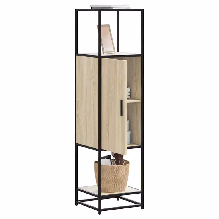 Credenza vidaXL in Rovere Sonoma con Ante a Battente e Ripiani Interni, L/P/H: 35,5 x 35 x 139 cm