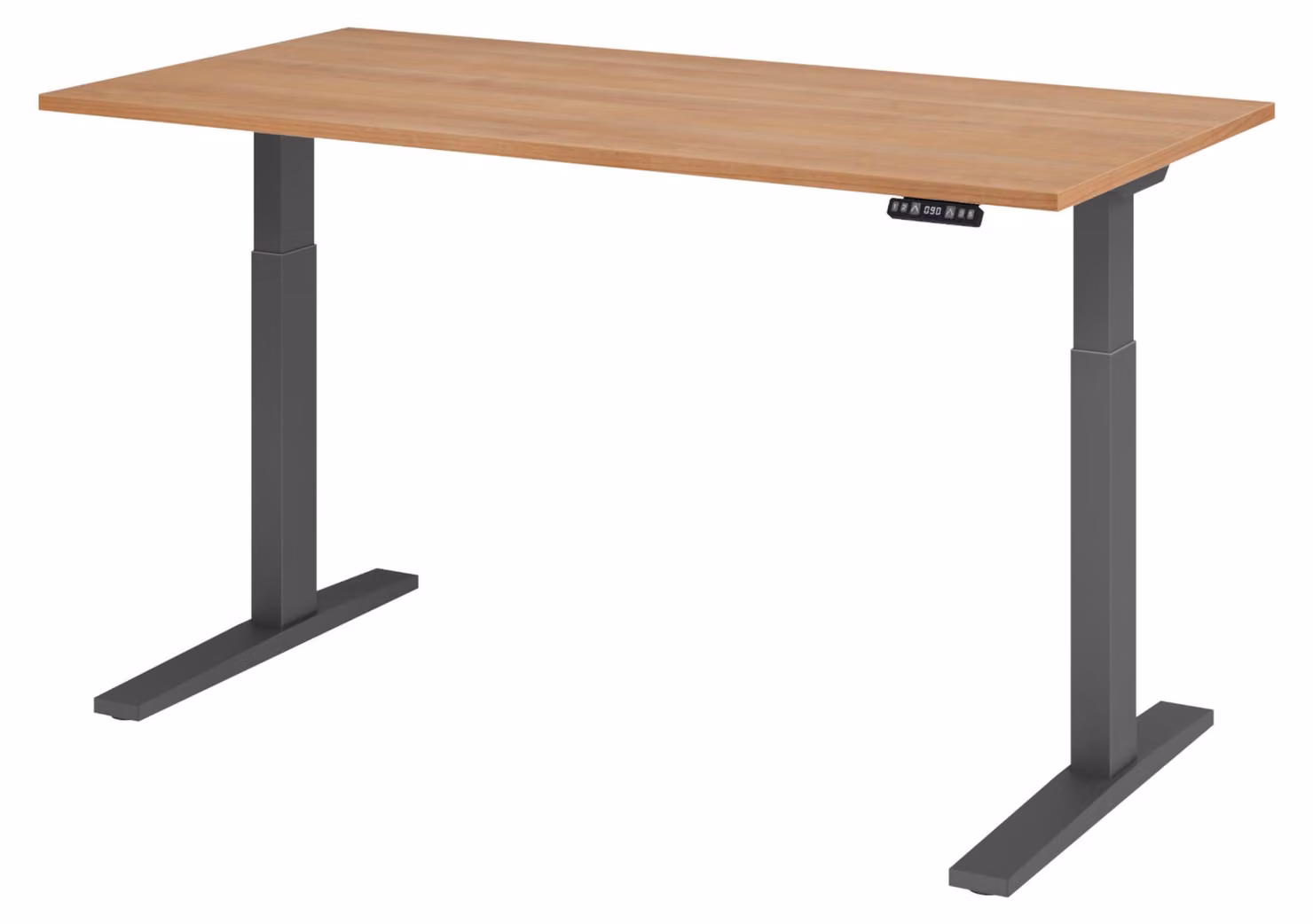 Scrivania elettrica bümö XMKA - Dimensioni: 160 x 80 cm, struttura: grafite, decorazione: noce