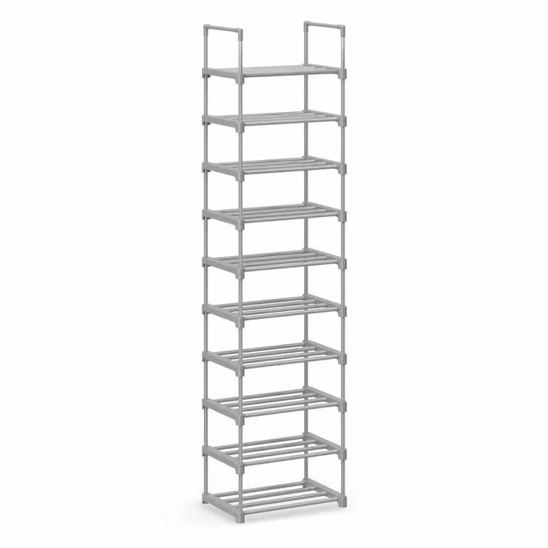Scaffale Scarpiera a 10 Ripiani, Grigio