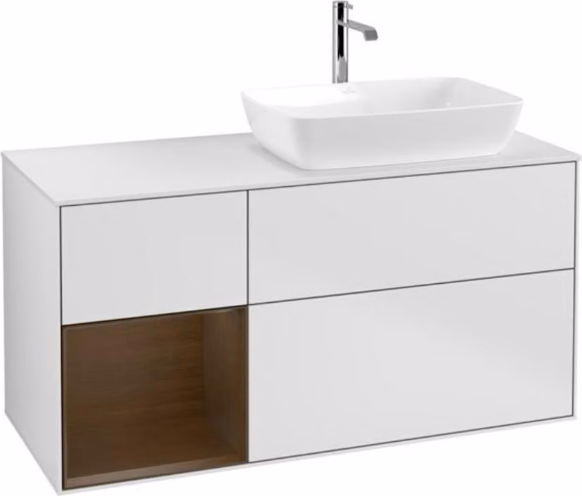 V&B mobile lavabo Finion 120cm, Pl wh. m, Reg wal ven, wh. m Lac