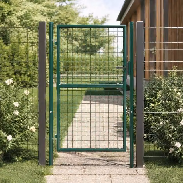 Steel Fence Gate 100x150 Cm Green