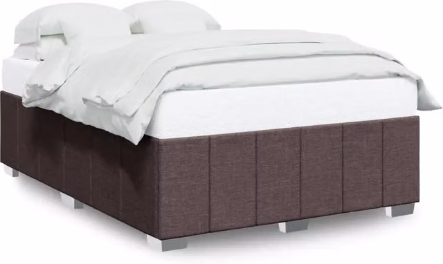 Letto matrimoniale | Letto per adulti | Giroletto senza Materasso Marrone Scuro 140x200 cm Tessuto