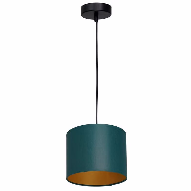 Lampada a sospensione Soho cilindrica 1fl Ø 18cm verde/oro