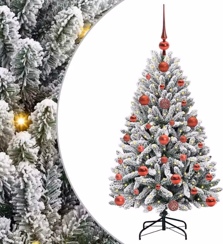 Albero di Natale artificiale con 150 LED Verde e Bianco 120 cm