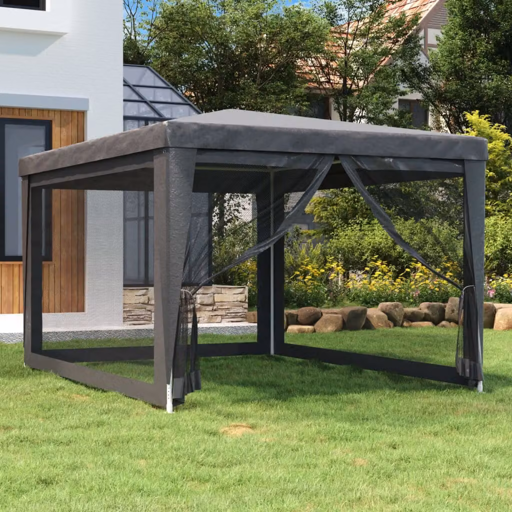 vidaXL Tenda per Feste con 4 Pareti in Rete Antracite L: 4 m, P: 3 m, H: 2,46 m