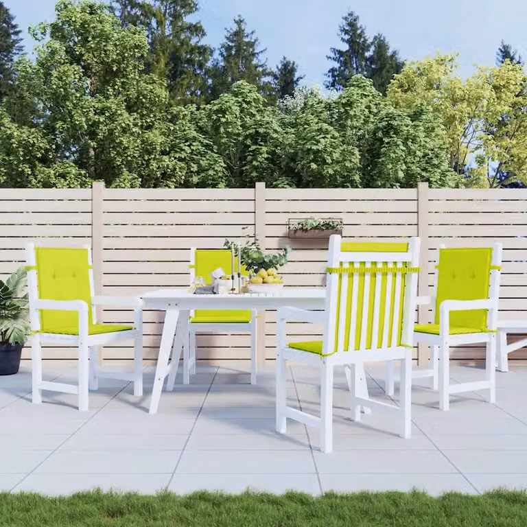 Set di 4 cuscini per sedia vidaXL in tessuto Oxford verde, impermeabili e traspiranti, L 100 cm x P 50 cm x H 3 cm