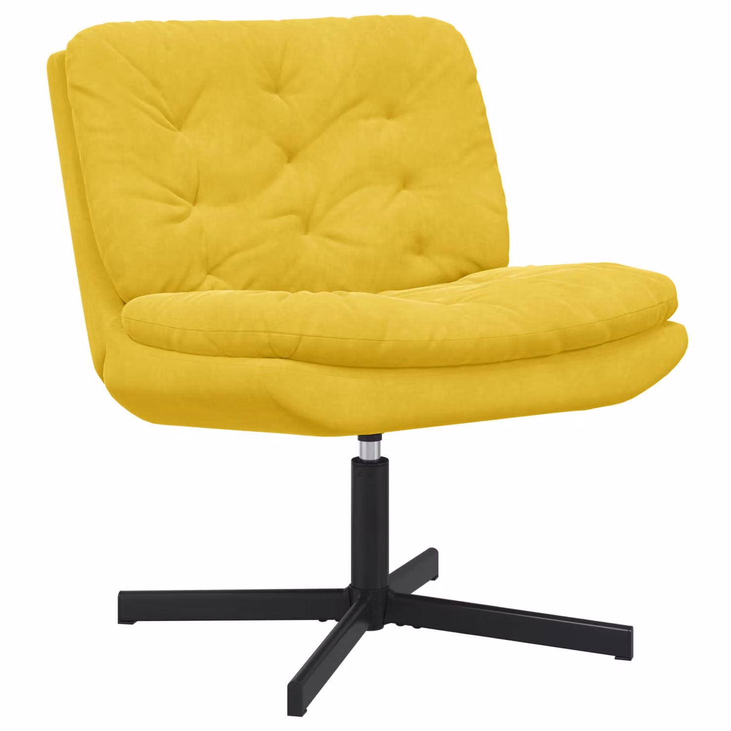Poltrona Relax Girevole vidaXL in Velluto Giallo con Braccioli L/P/H: 63 x 75 x 76 cm
